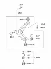 Рычаг подвески HYUNDAI / KIA 5450125000