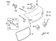 Амортизатор (упор) багажника MAZDA BBM456930A