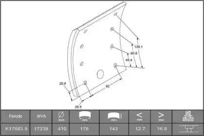 накладки тормозные STD 17683 B2160925 ABEX