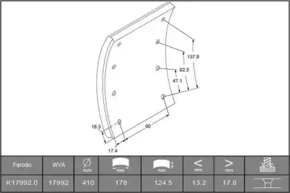 накладки тормозные STD 17992 B2150929 ABEX
