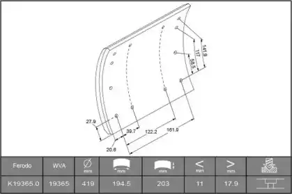 накладки тормозные STD 19365 B2409927 ABEX