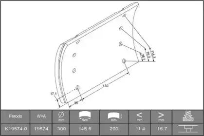 накладки тормозные STD 19574 B2105927 ABEX