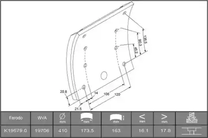 накладки тормозные STD 19579 B2093167 ABEX