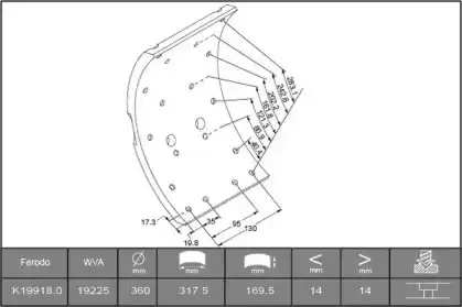 Тормозные колодки барабанные ABEX J1356928