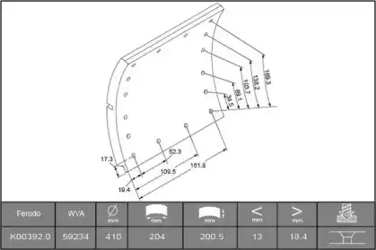 Тормозные колодки барабанные ABEX B2750165