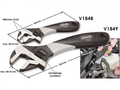 ключ разводной! SW33mm d=265mm\ V1849 VIGOR