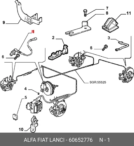 Датчик ABS ALFA ROMEO 60652776