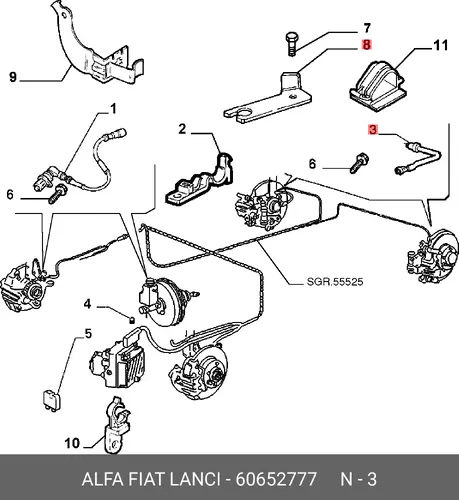 Датчик ABS ALFA ROMEO 60652777