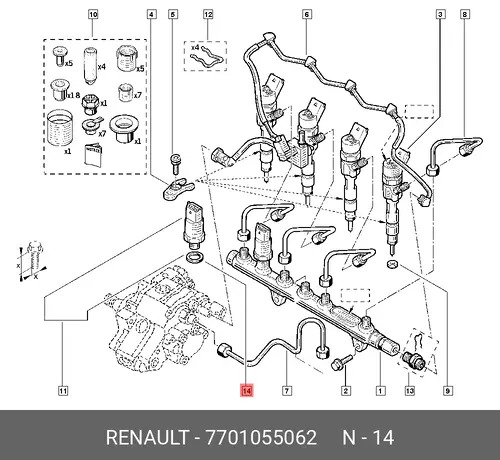 КОЛЬЦО ФОРСУНКИ 7701055062 RENAULT