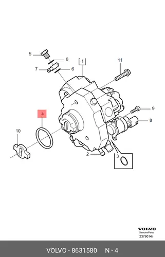 Кольцо уплотнительное автомобильное VOLVO 8631580