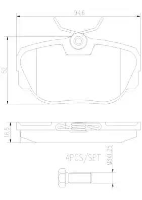 Тормозные колодки дисковые передняя ось BREMBO P06010N