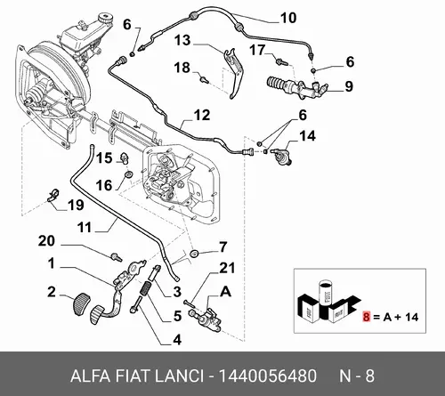 Цилиндр сцепления LANCIA 1440056480