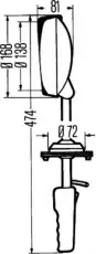 Прожектор-искатель 1H3 002 456-012 HELLA