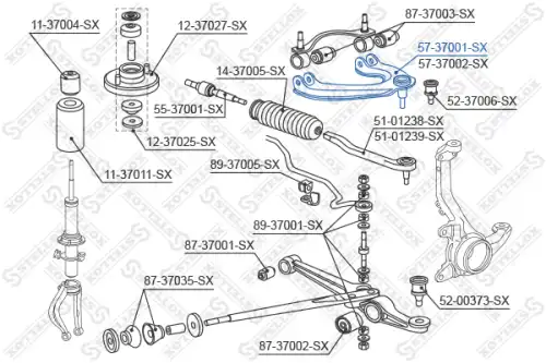 Рычаг подвески STELLOX 57-37001-SX слева