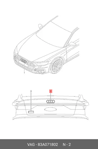 Эмблема AUDI 83A071802 VAG