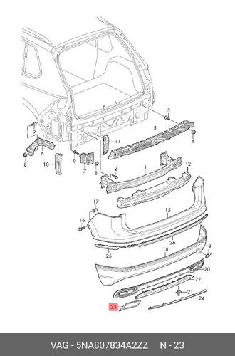 5NA807834A2ZZ Накладка VAG