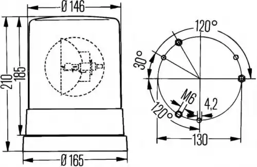 Пробесковый маячок 2RL 004 958-101 HELLA
