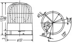 Пробесковый маячок 2RL 007 550-001 HELLA