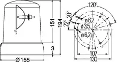 Пробесковый маячок 2RL 008 061-101 HELLA