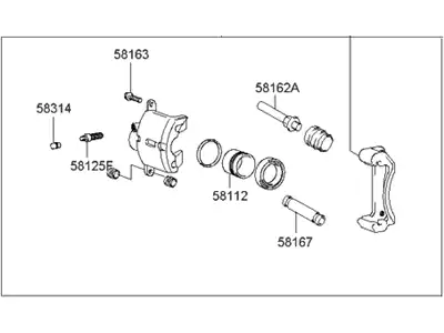 HYUNDAI СУППОРТ ТОРМОЗНОЙ ПЕР L 58180 25A00