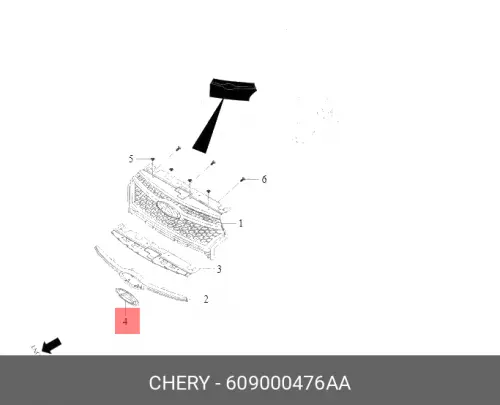 609000476AA ЭМБЛЕМА ЧЕРИ CHERY / EXEED