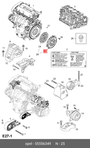 Корзина сцепления GM 55556349