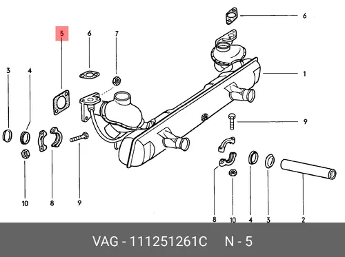 Прокладка коллектора VAG 111251261C