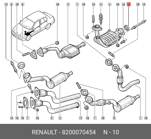 ПPОКЛАДКА ГЛУШИТЕЛЯ 8200070454 RENAULT