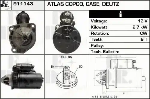 Стартер EDR 911143