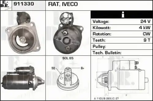 Стартер EDR 911330
