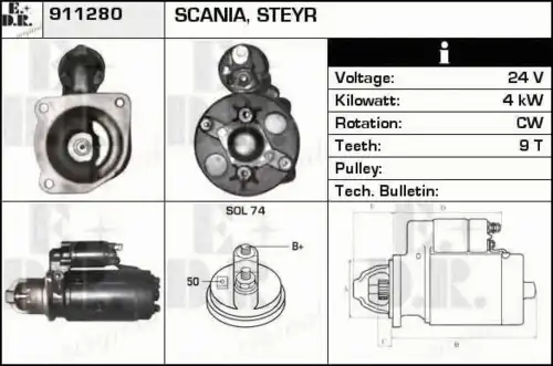 Стартер EDR 911280