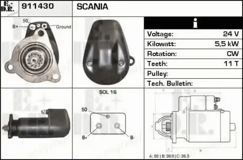 Стартер EDR 911430
