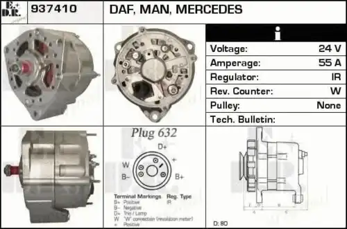 генератор MAN 937410 EDR