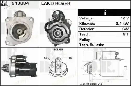 щетки генератора MB 913084 EDR
