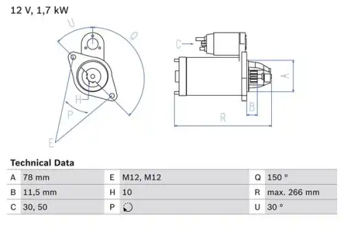 Стартер BOSCH 0 986 014 940
