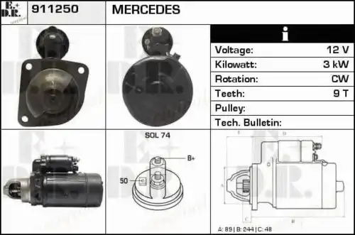 Стартер EDR 911250