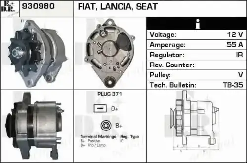 генератор Fiat 930980 EDR