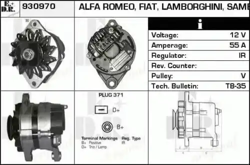 генератор Fiat 930970 EDR