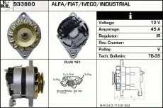 генератор Fiat 933880 EDR