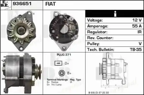 генератор Fiat 936651 EDR