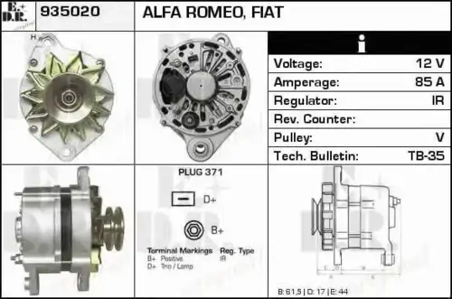 генератор Fiat 935020 EDR