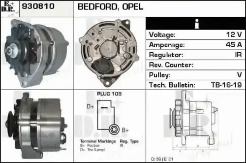 генератор Opel 930810 EDR