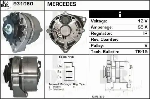 генератор MB 931080 EDR