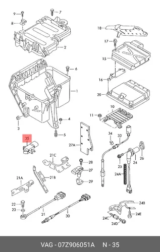 ДАТЧИК РАЗНОСТИ ДАВЛЕНИЙ 07Z 906 051 A VAG