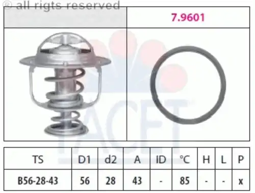 Термостат системы охлаждения FACET 7.8398