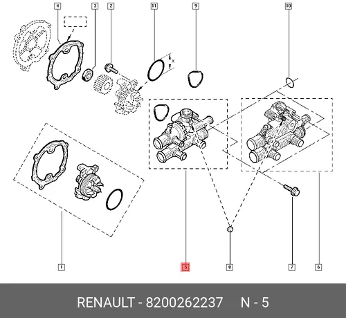 Термостат системы охлаждения RENAULT 82 00 262 237