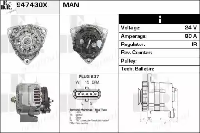генератор MAN 947430X EDR