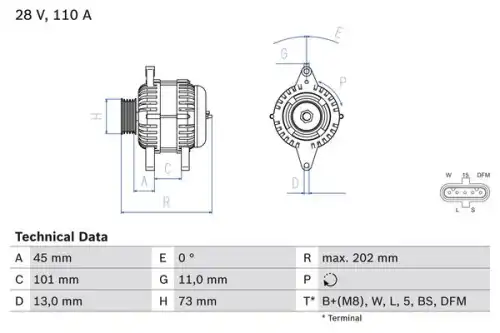Генератор BOSCH 0 986 049 350