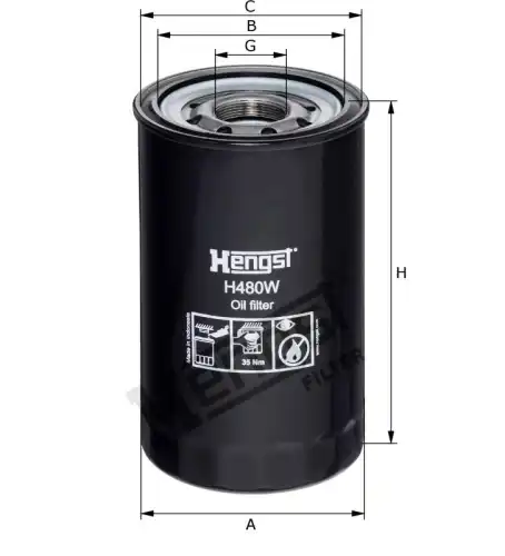 Фильтр масляный HENGST H480W