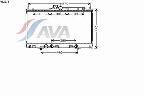 Радиатор системы охлаждения двигателя AVA MT2214